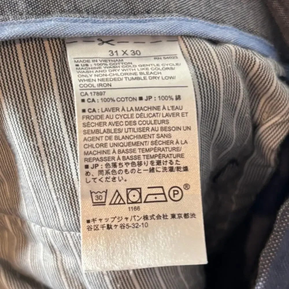 Banana Republic Men Size 31x30 Kentfield Pant Straight Fit Flat Front Chino Blue